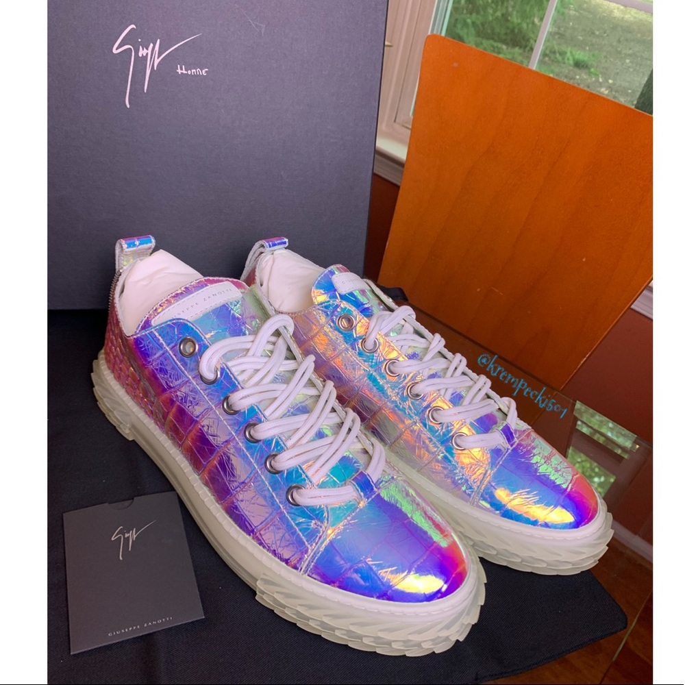 giuseppe zanotti BNIB iridescent croc lowtops - Picture 9 of 16